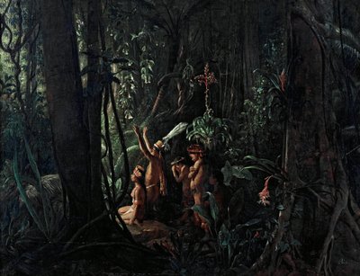 Amazonian Indians Worshiping the Sun God by François Auguste Biard